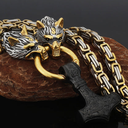 Tough Viking Thor Hammer Steel Mens Necklace