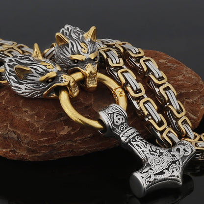 Tough Viking Thor Hammer Steel Mens Necklace