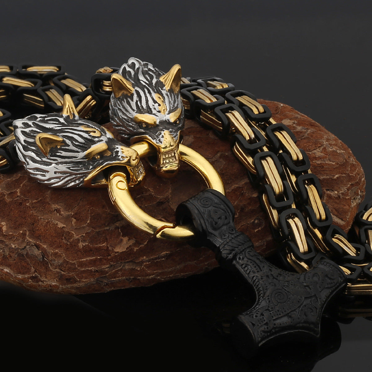 Tough Viking Thor Hammer Steel Mens Necklace