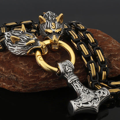 Tough Viking Thor Hammer Steel Mens Necklace