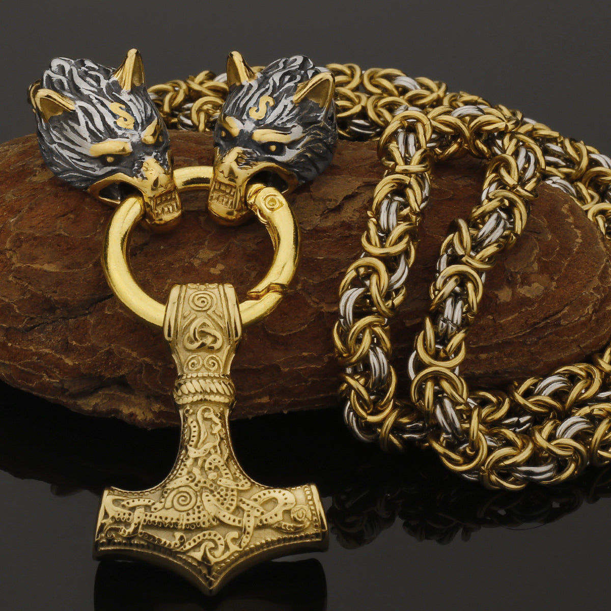 Tough Viking Thor Hammer Steel Mens Necklace