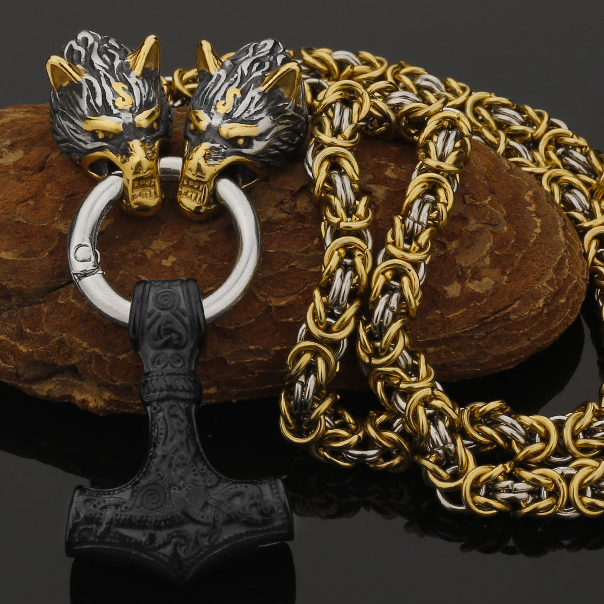 Tough Viking Thor Hammer Steel Mens Necklace