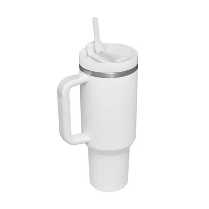 Large Insulated Coffee Mug with Lid and Straw
