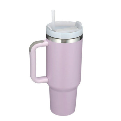 Large Insulated Coffee Mug with Lid and Straw