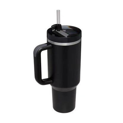 Large Insulated Coffee Mug with Lid and Straw