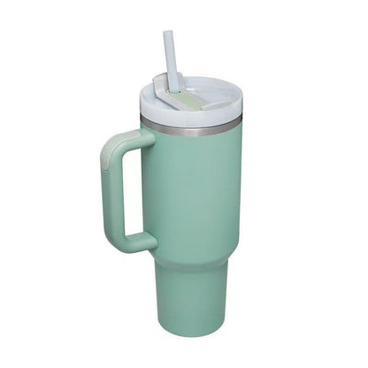 Large Insulated Coffee Mug with Lid and Straw