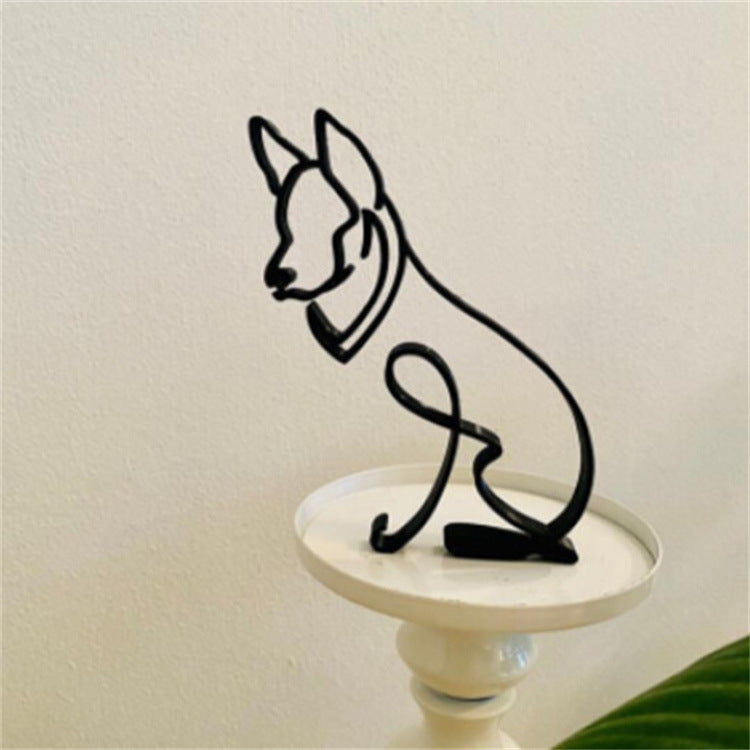 Modern Pet Figurine Metal Home Decor Statue