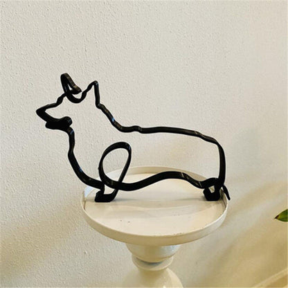 Modern Pet Figurine Metal Home Decor Statue