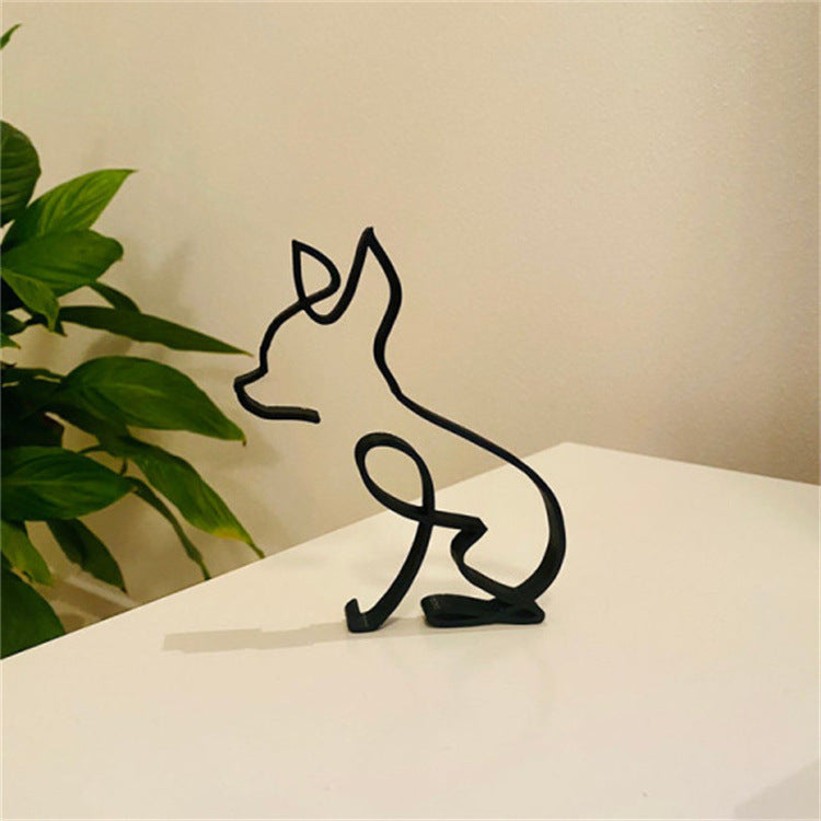 Modern Pet Figurine Metal Home Decor Statue
