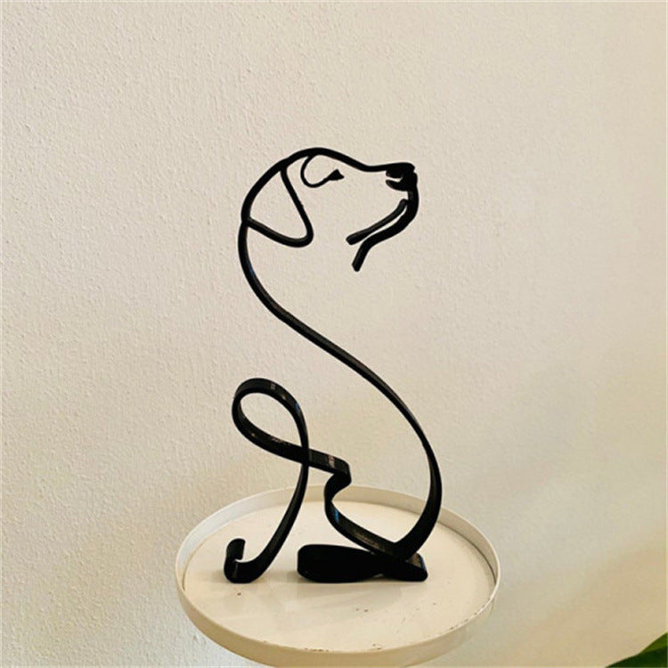 Modern Pet Figurine Metal Home Decor Statue