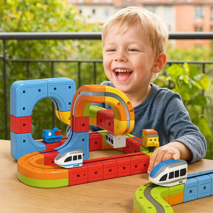 Fun Kids Magnetic Train Track Cube Toy