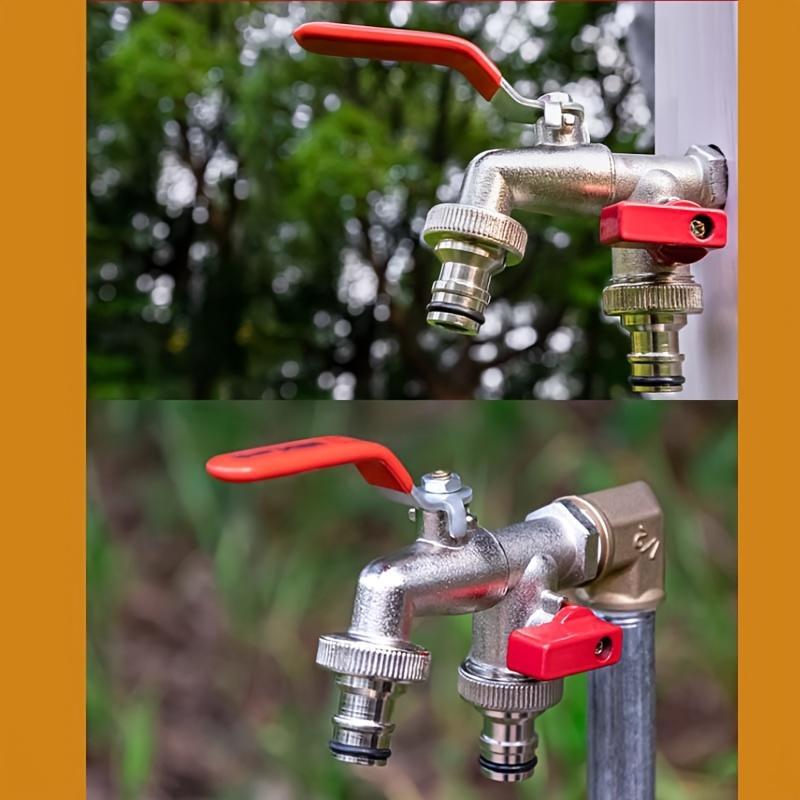 Heavy Duty 2-Handle Outdoor Faucet with Dual Outlet
