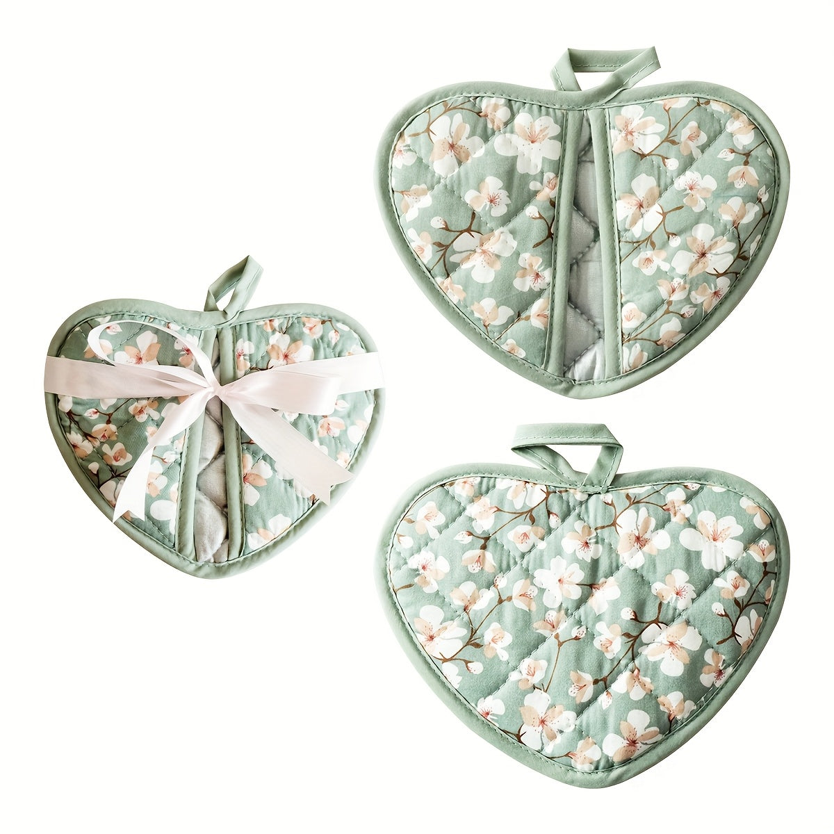 Heat Resistant Oven Mitts with Cute Heart Grip Covers
