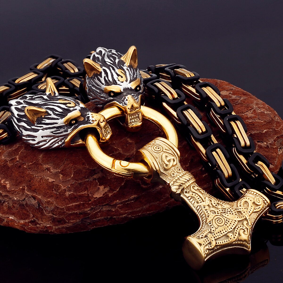 Trendy Wolf Head Stainless Steel Pendant Necklace