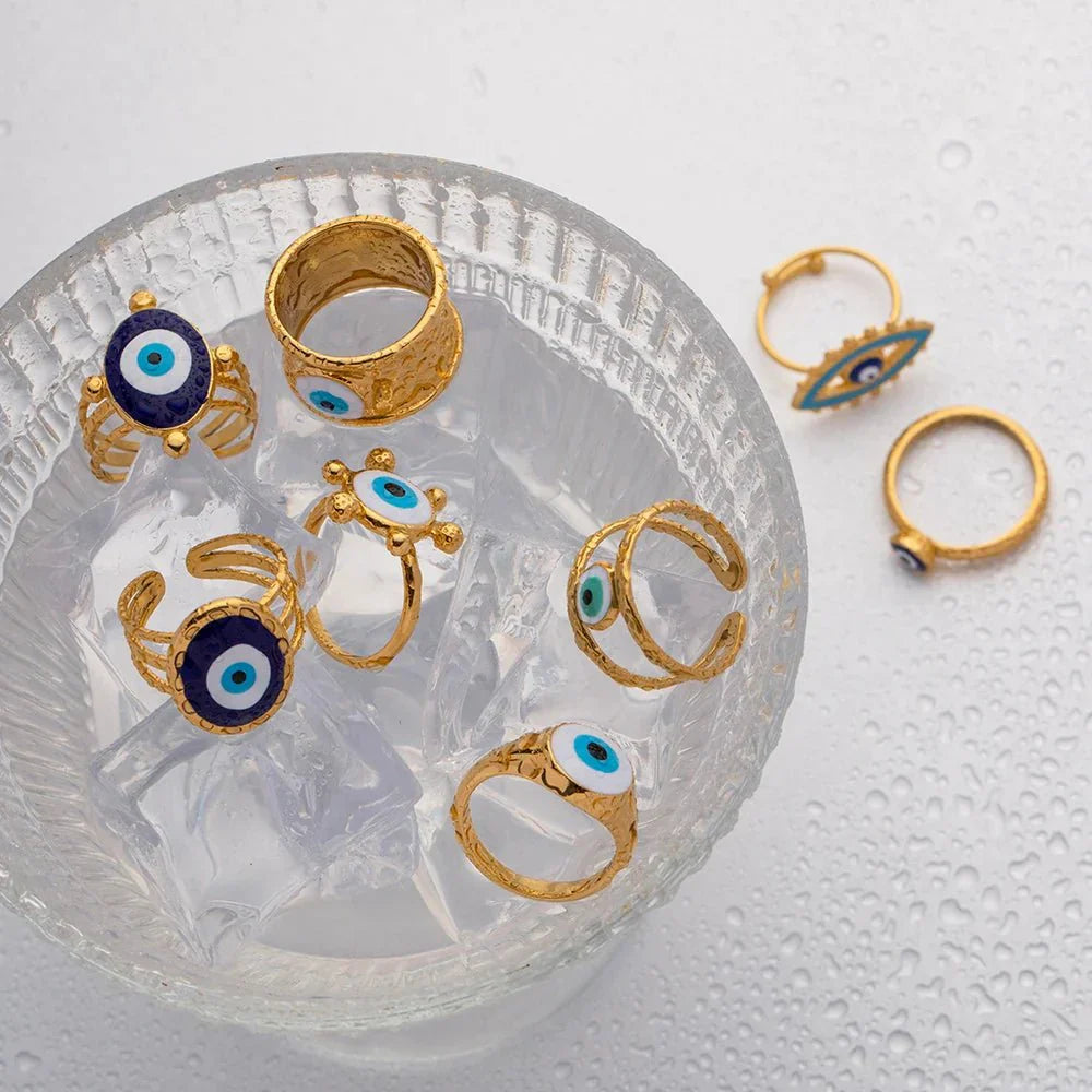 Luxury Gold Evil Eye Fashion Rings