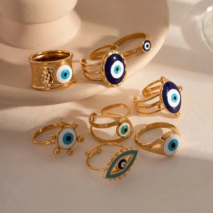 Luxury Gold Evil Eye Fashion Rings