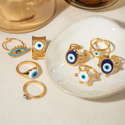 Luxury Gold Evil Eye Fashion Rings
