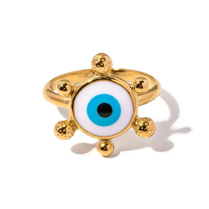 Luxury Gold Evil Eye Fashion Rings