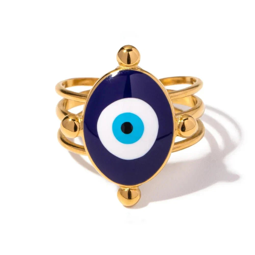 Luxury Gold Evil Eye Fashion Rings