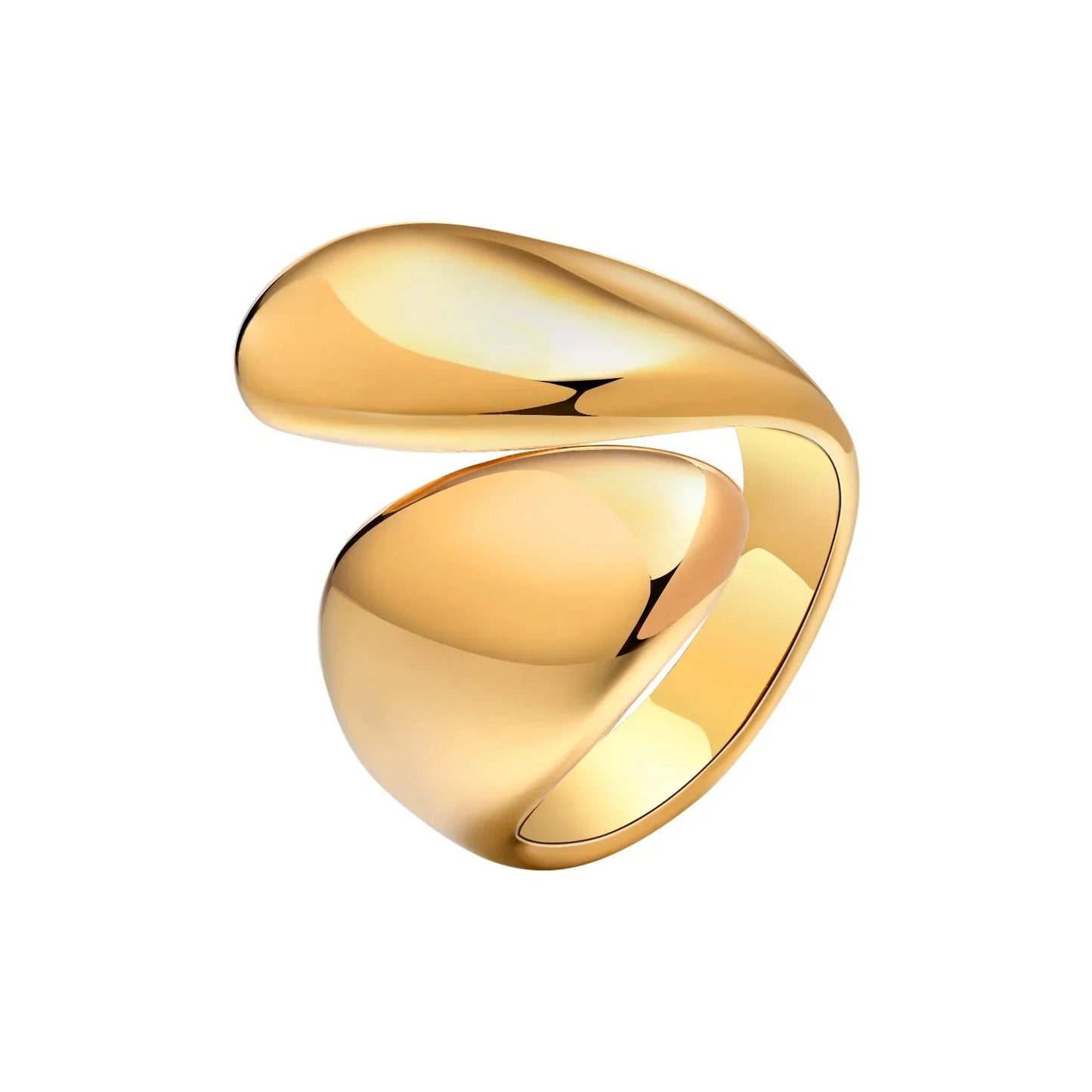 Bold Gold Large Drop Wrap Ring