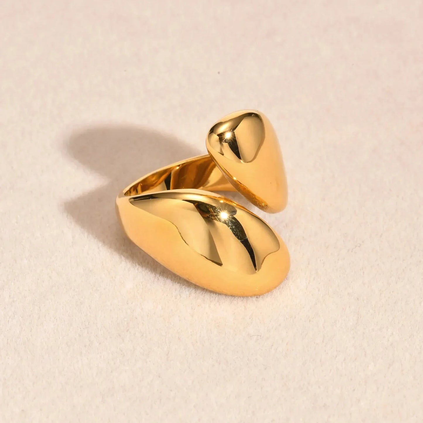 Bold Gold Large Drop Wrap Ring