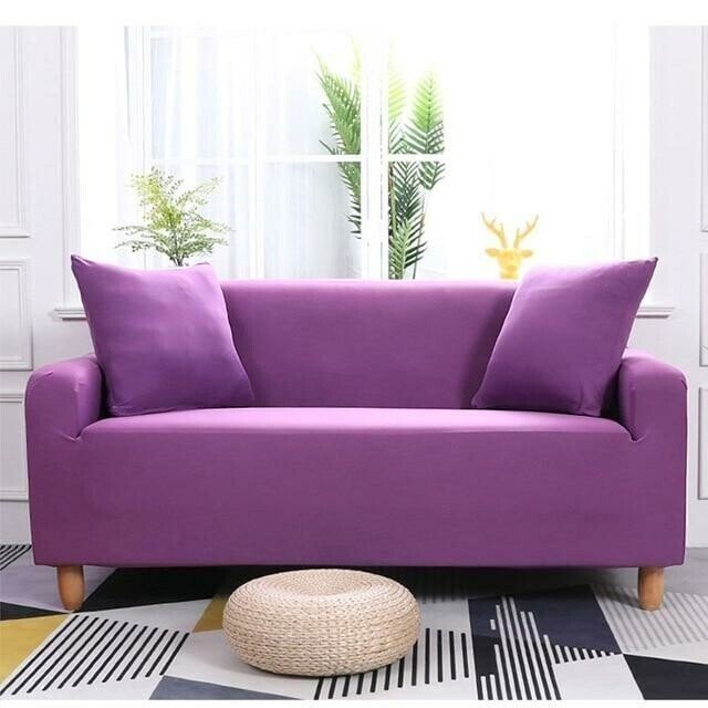 Fits Most Sofas Stretchy Slipcover - Solid Colors