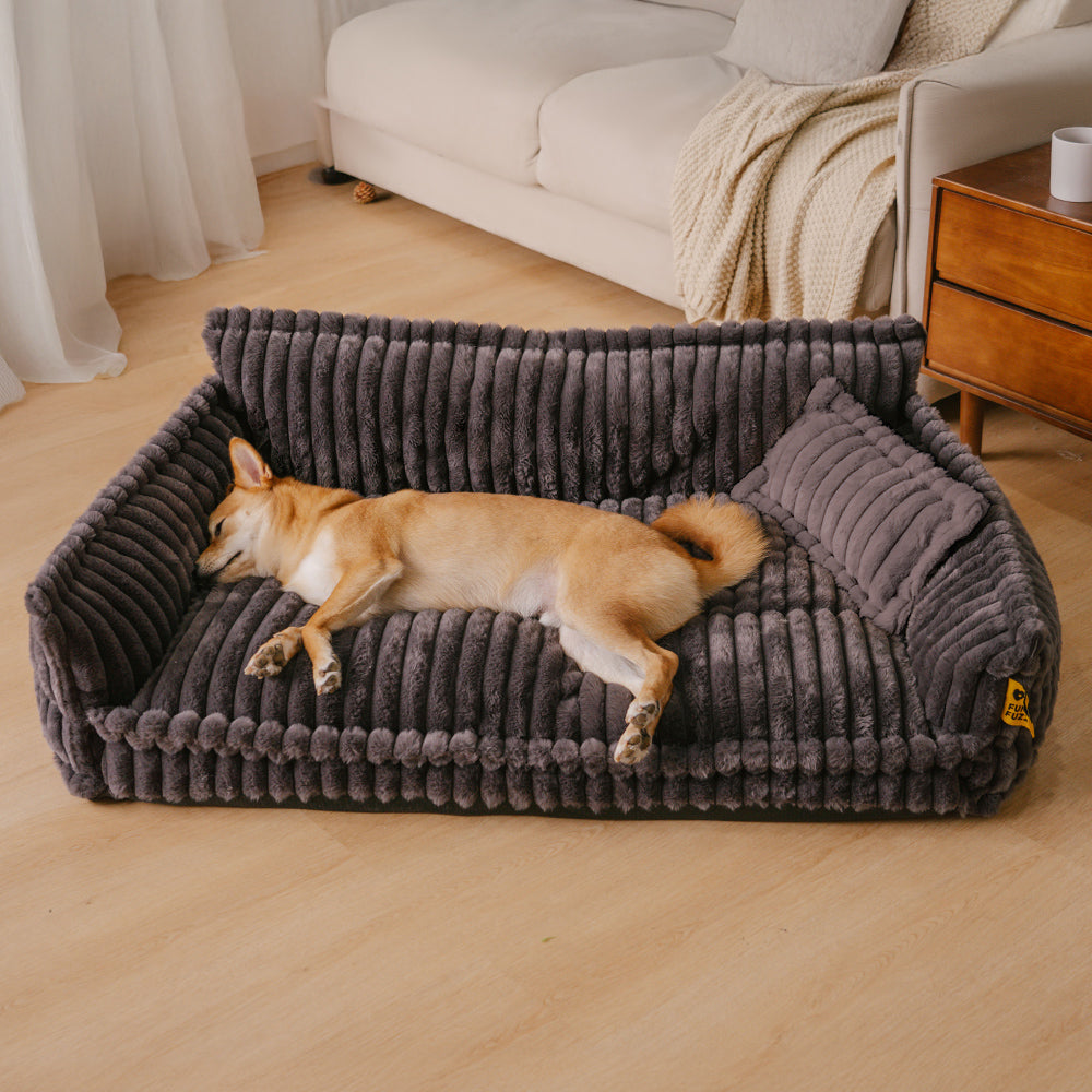 Plush Pet Couch - Washable Soft Dog Bed