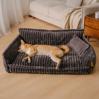 Plush Pet Couch - Washable Soft Dog Bed