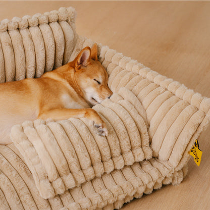 Plush Pet Couch - Washable Soft Dog Bed