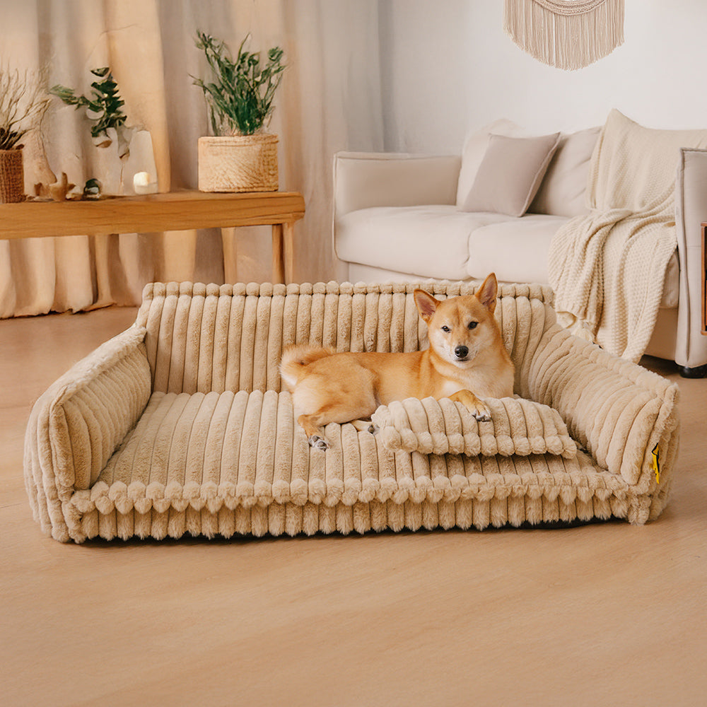 Plush Pet Couch - Washable Soft Dog Bed