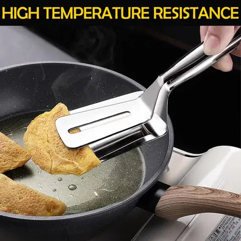 Premium 2-in-1 Stainless Steel Kitchen Tongs