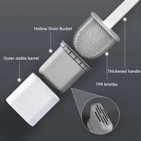 Soft Bristle Toilet Brush for Gentle Deep Cleaning