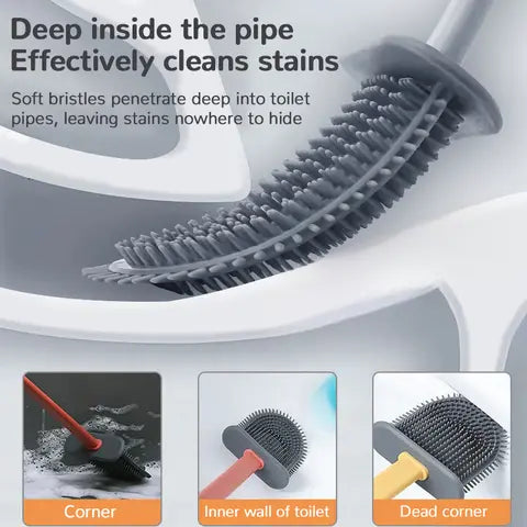 Soft Bristle Toilet Brush for Gentle Deep Cleaning