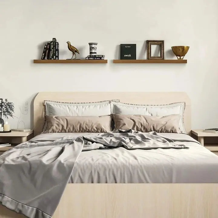 Reclaimed Wood Floating Wall Shelves - Modern & Compact