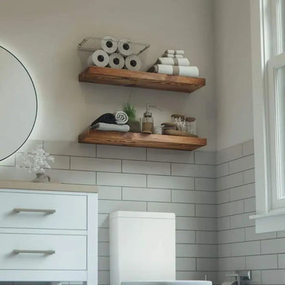 Reclaimed Wood Floating Wall Shelves - Modern & Compact