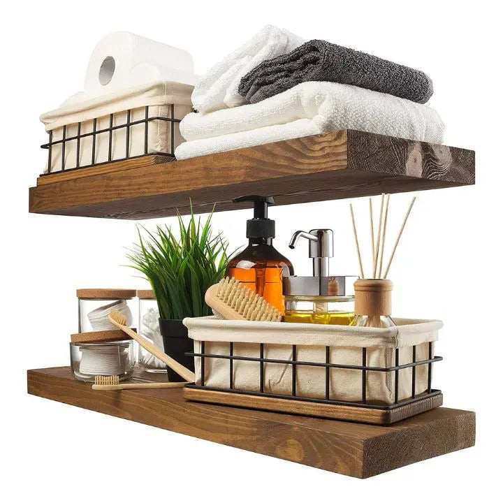 Reclaimed Wood Floating Wall Shelves - Modern & Compact - Yeezlab