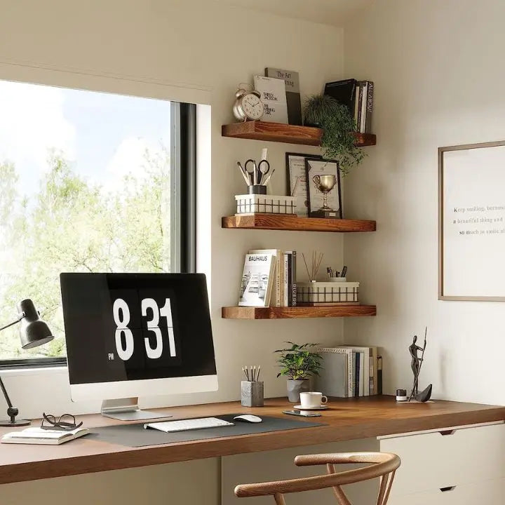 Reclaimed Wood Floating Wall Shelves - Modern & Compact