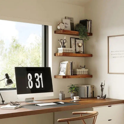 Reclaimed Wood Floating Wall Shelves - Modern & Compact
