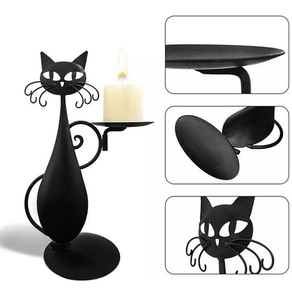 Black Kitty Tea Light Holder