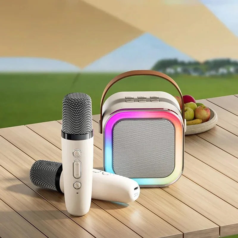 Compact Karaoke System With Bluetooth Mics