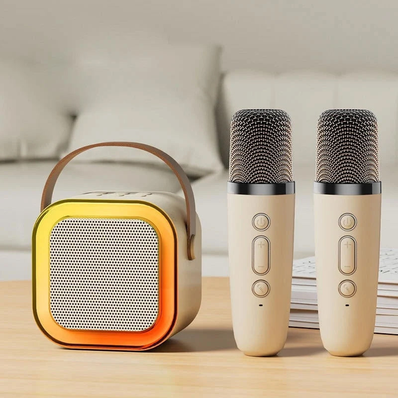 Compact Karaoke System With Bluetooth Mics