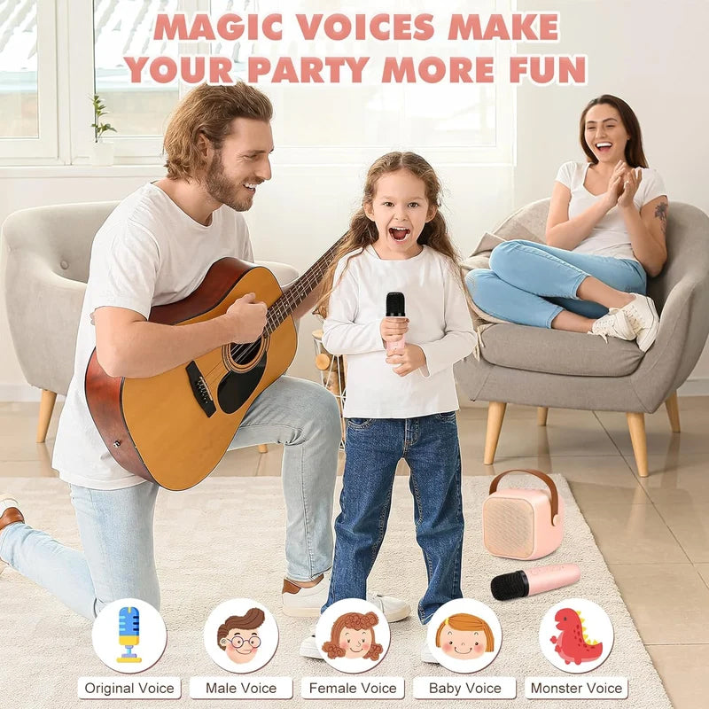 Compact Karaoke System With Bluetooth Mics