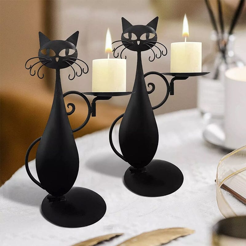 Black Kitty Tea Light Holder - Yeezlab