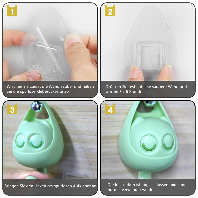 Fun Smiling Cat Wall Hooks