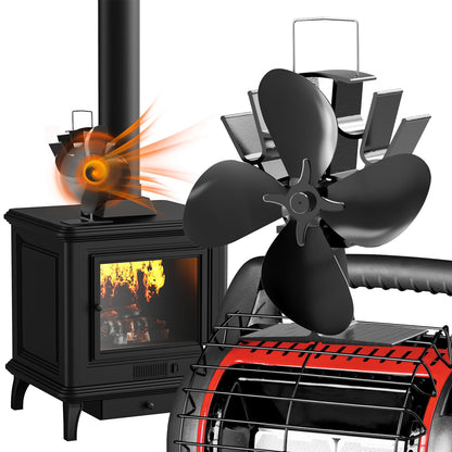 Efficient 4 Blade Wood Stove Fan Heater - Yeezlab