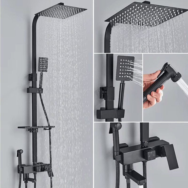 Premium Rain Shower Head Set with Adjustable Brass_fixture
