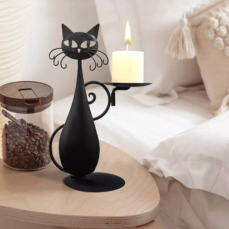 Black Kitty Tea Light Holder