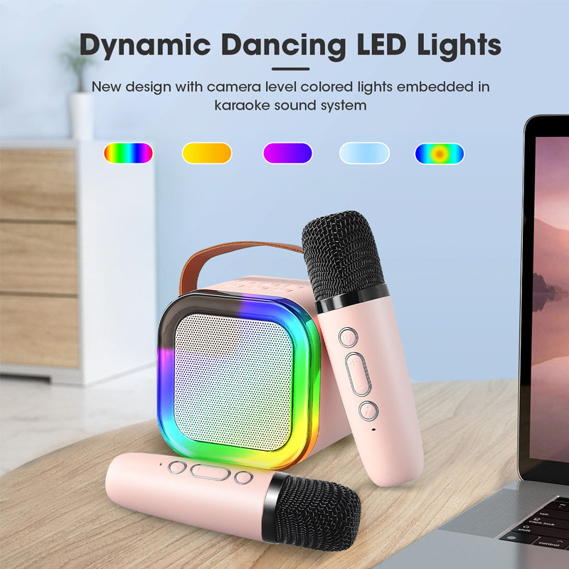 Compact Karaoke System With Bluetooth Mics