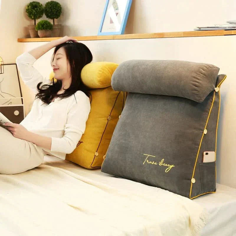 Contoured Back Cushion Pillow with Built-in Neck Support - Yeezlab