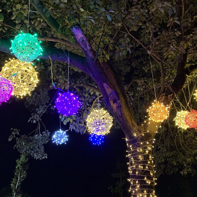 Colorful LED Solar Powered Garden Pendant Light